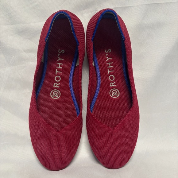 Rothys Scooter Bright Red The Flats Comfort Ballet Shoe Classic Round Toe Sz W6 - Picture 2 of 7
